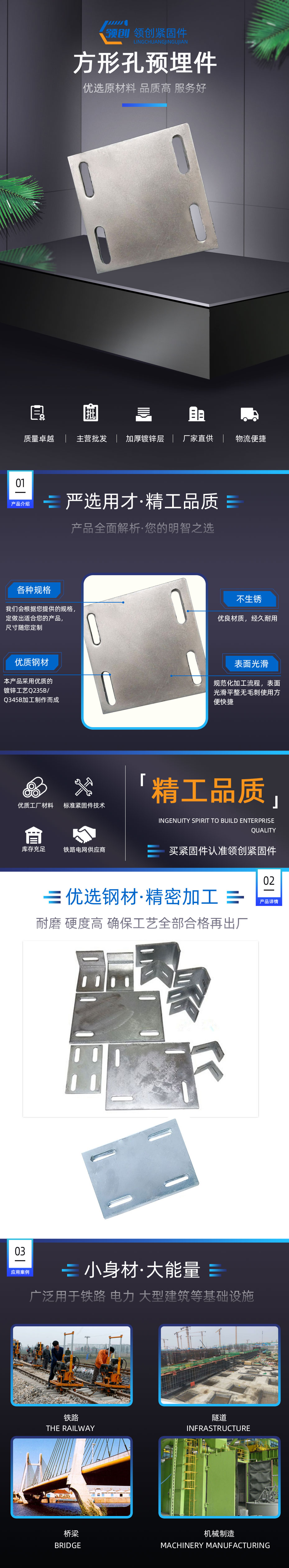 方形孔預埋件，預埋件